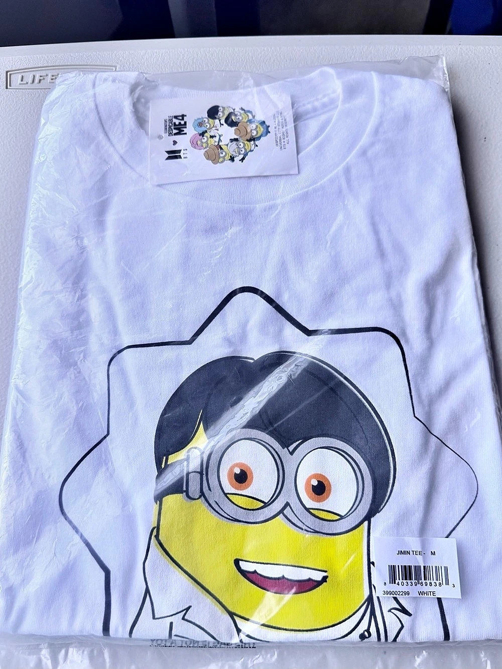 BTS BT21 Disposable Me graphic tee Graphic Tee White Size Medium NWT JIMIN